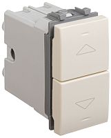 Выключатель жалюзи без фиксации модульный DKC Avanti 2-кл. 1 мод. ванильная дымка картинка